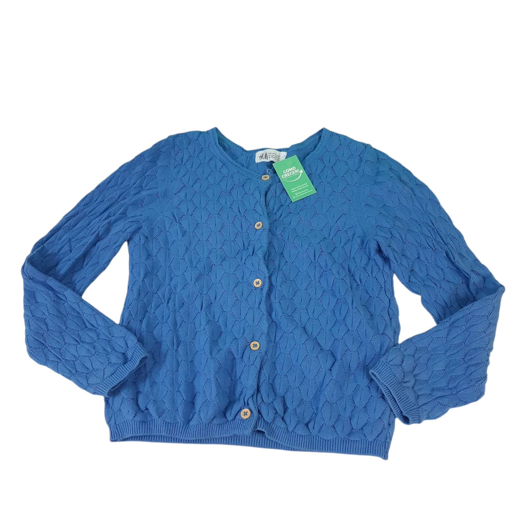 SACO HILO CELESTE BOTONES MADERA H&M T4/6