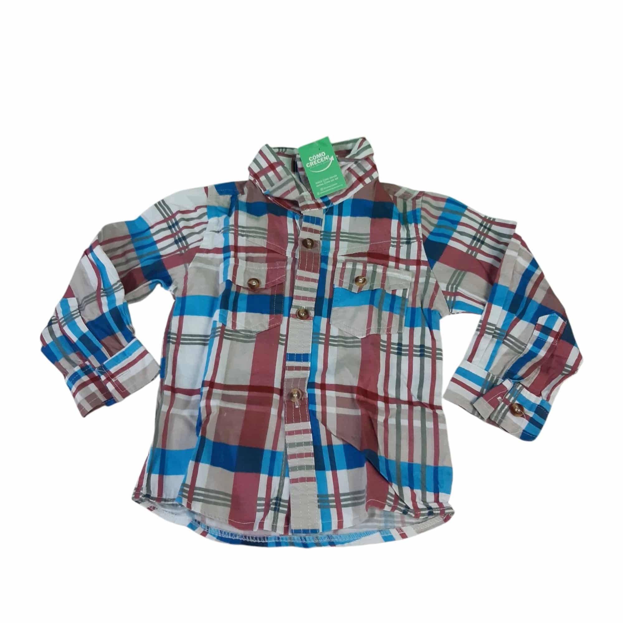 CAMISA CUADRILLE BCO ROJO AZUL BEIGE BAO WEI DI T9/12M AP