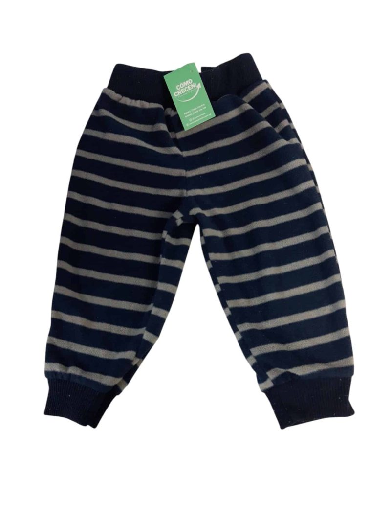 PANTALON POLAR RAYADO AZUL GRIS CARTERS T12M