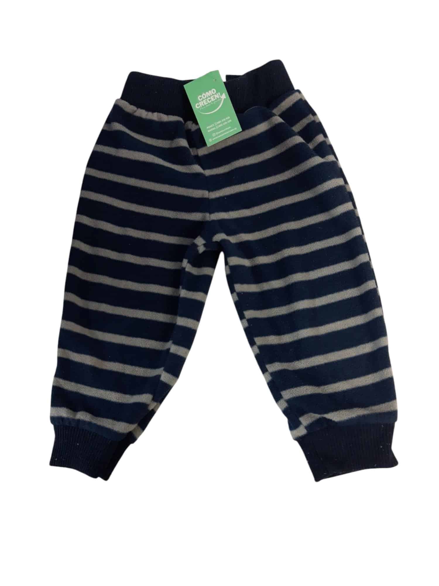 PANTALON POLAR RAYADO AZUL GRIS CARTERS T12M