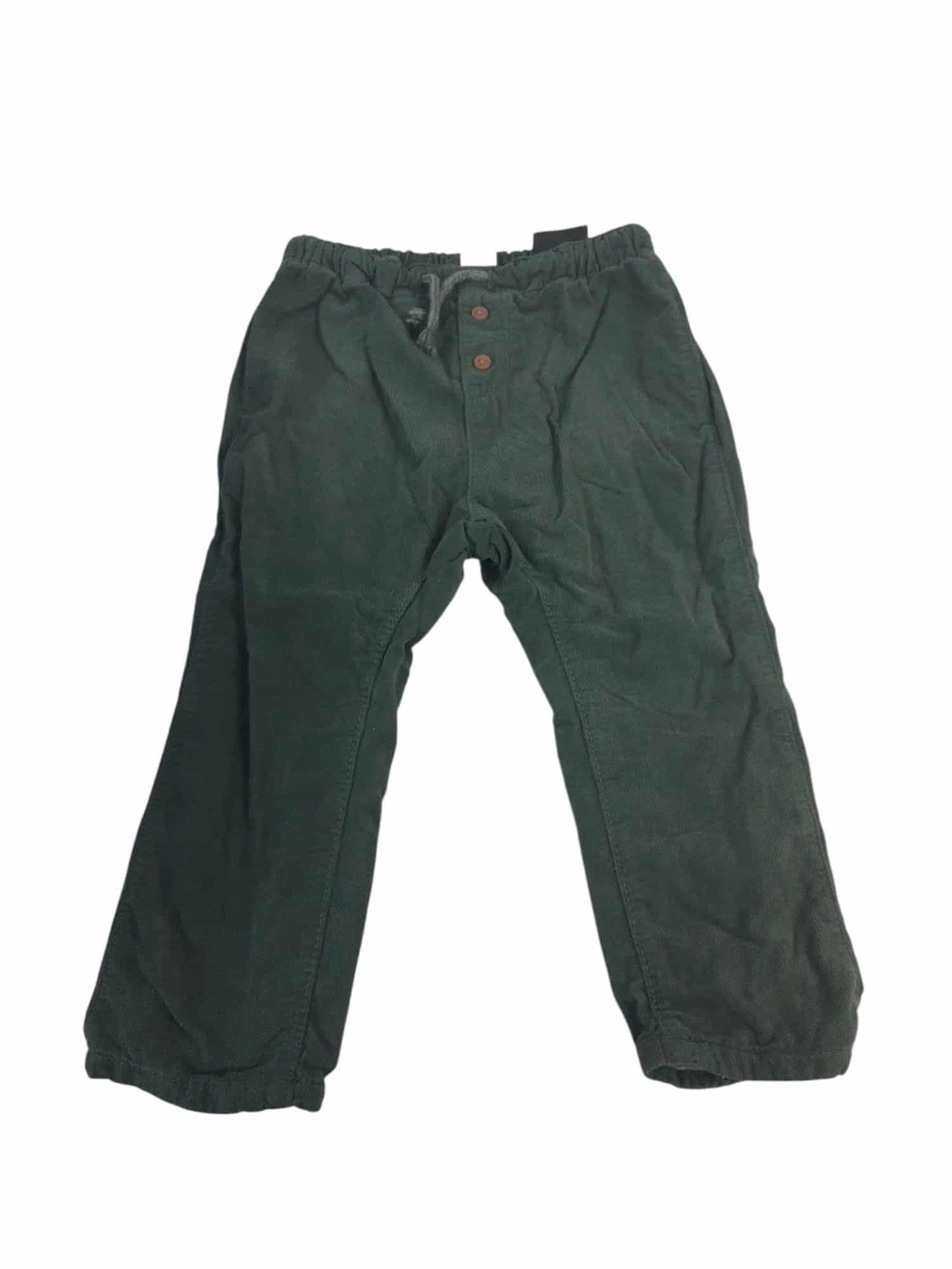 PANTALON PANA VERDE INT FORRO GRIS H&M T1 1/2