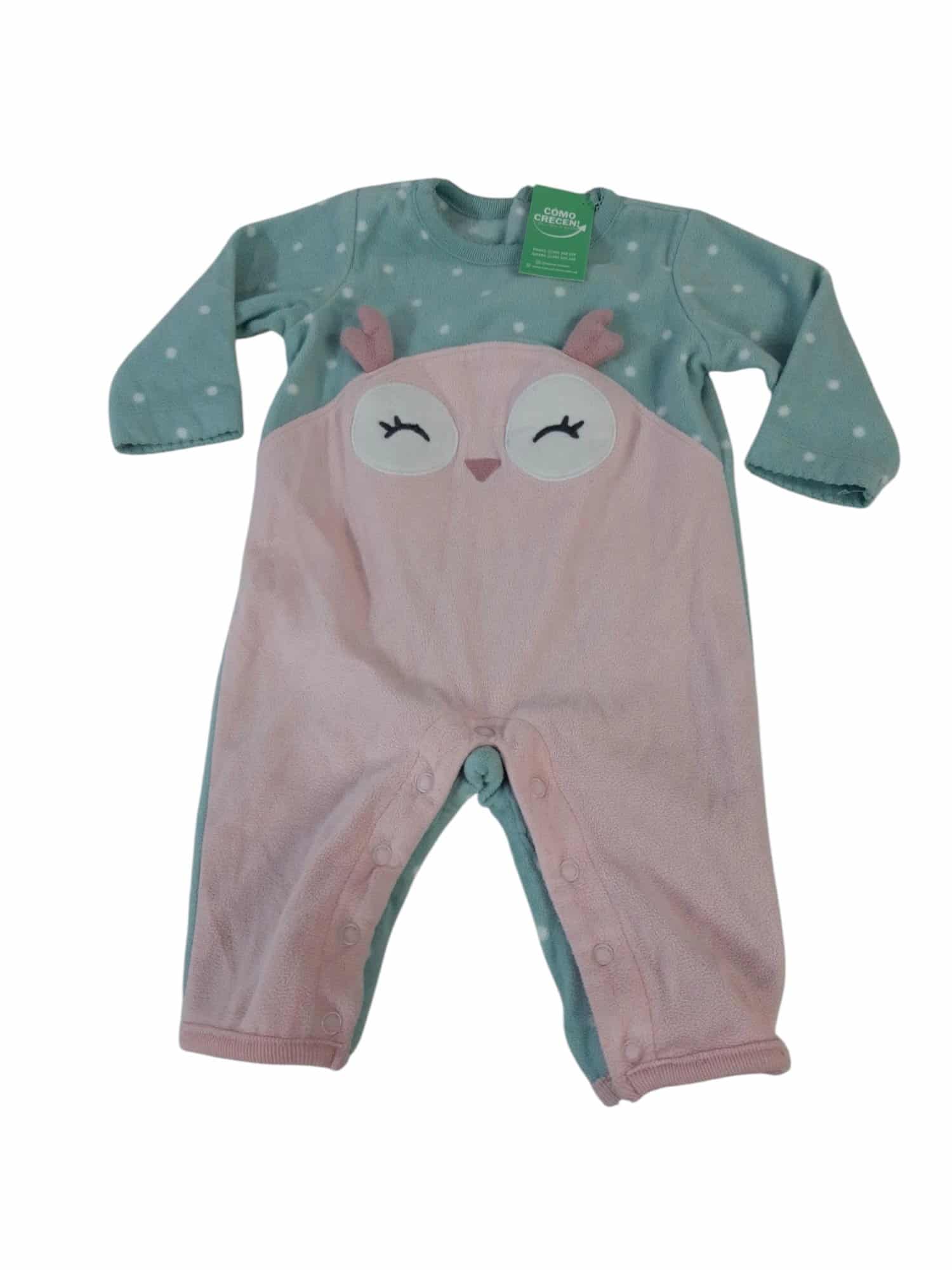 PIYAMA POLAR CELESTE LUNARES BCOS BUHO ROSA CARTERS T3M FR