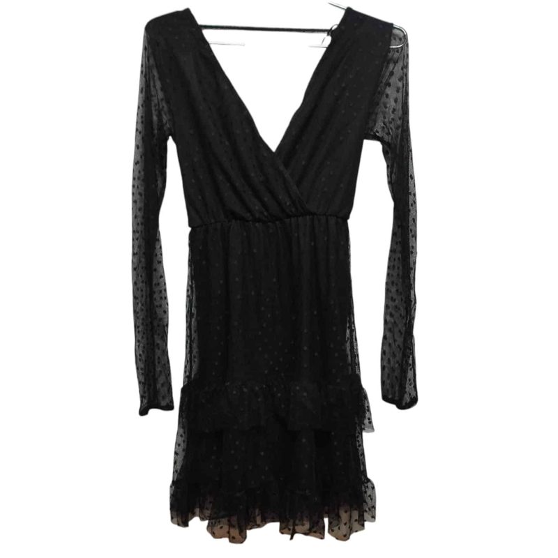 VESTIDO NEGRO TUL LUNARES VOLADOS BLUESTEEL T PP
