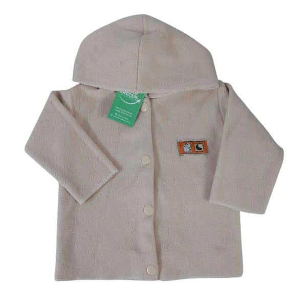 SACO POLAR BEIGE CAPUCHA SIN MARCA T3M AP