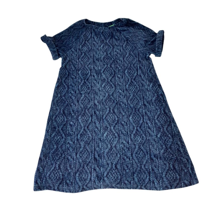 VESTIDO LANILLA AZUL CELESTE ONDAS BENETTON M/C T12APROX