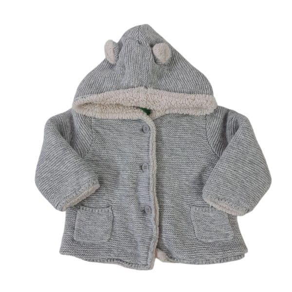 SACO TEJIDO GRIS INT PIEL GAP 6/12M FR
