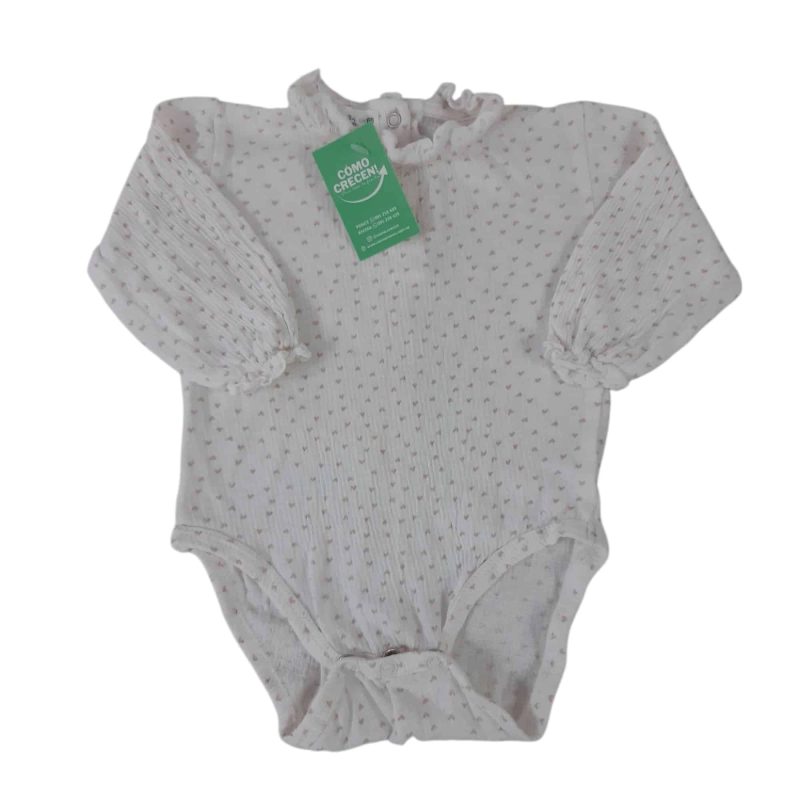 BODY GASA BCO CORAZONES BEIGE ZARA T3/6M