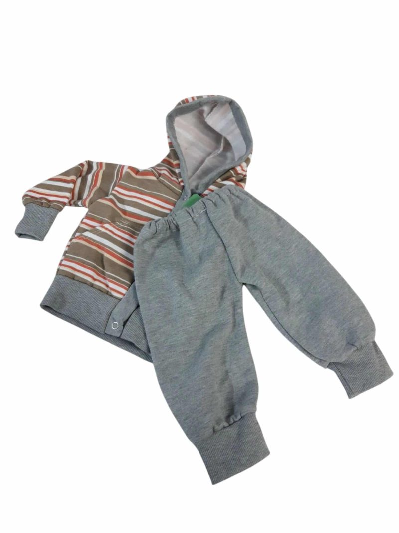 CONJ SACO Y PANT ALG RAYADO MARRON NARNAJA BEIGE GRIS BB