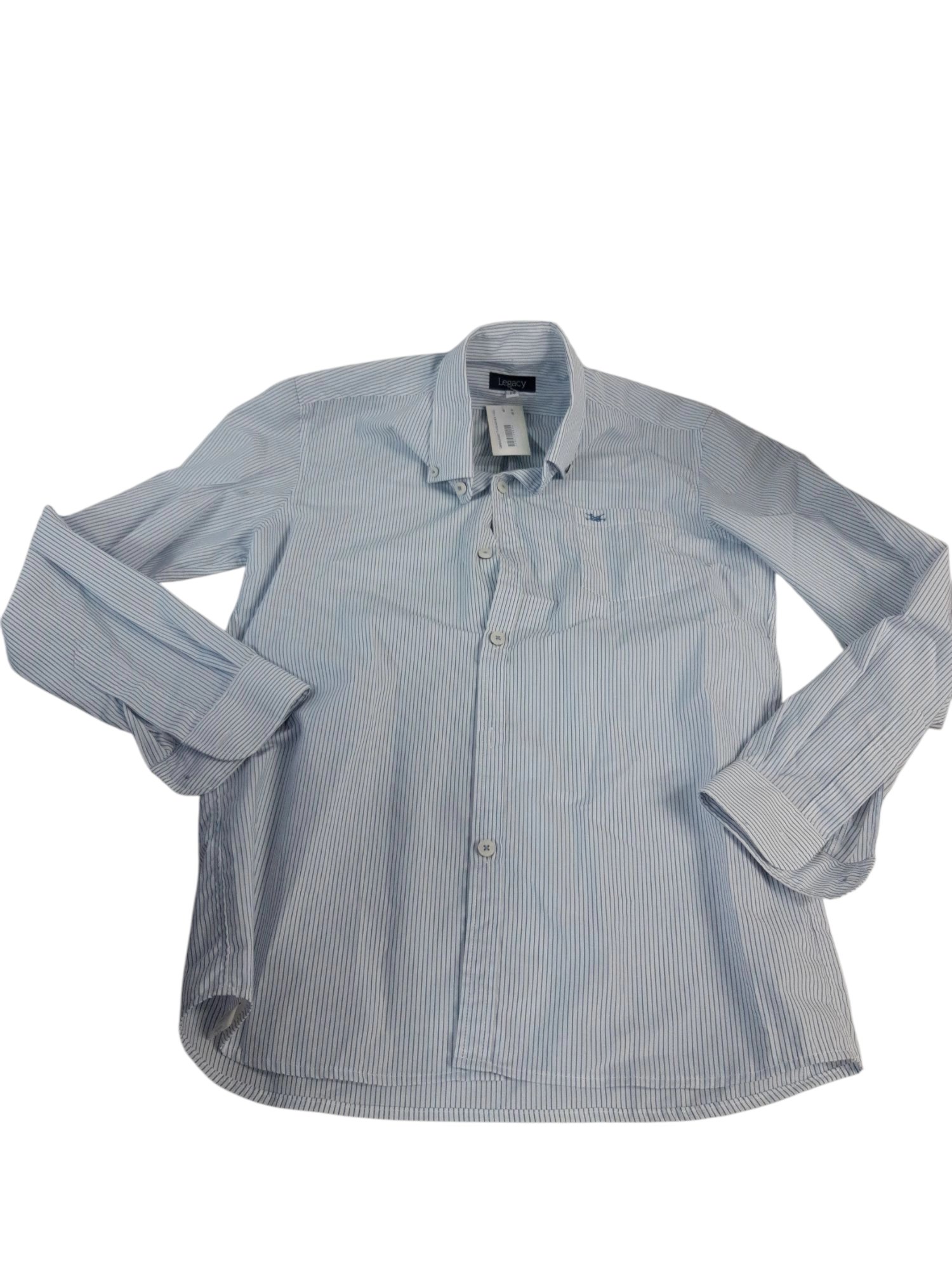 CAMISA LEGACY T14 RAYADA BCA Y AZUL