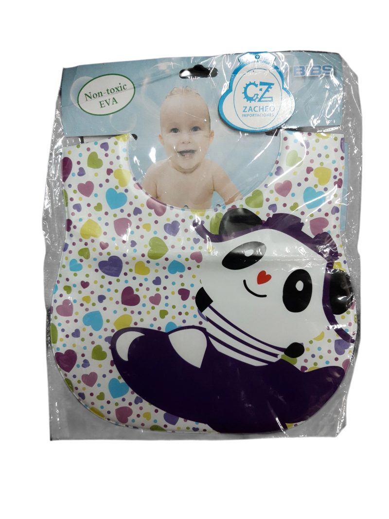 BABERO PVC BCO CORAZONES CELSTE VERDE OSO VIOLETA ZACHEO