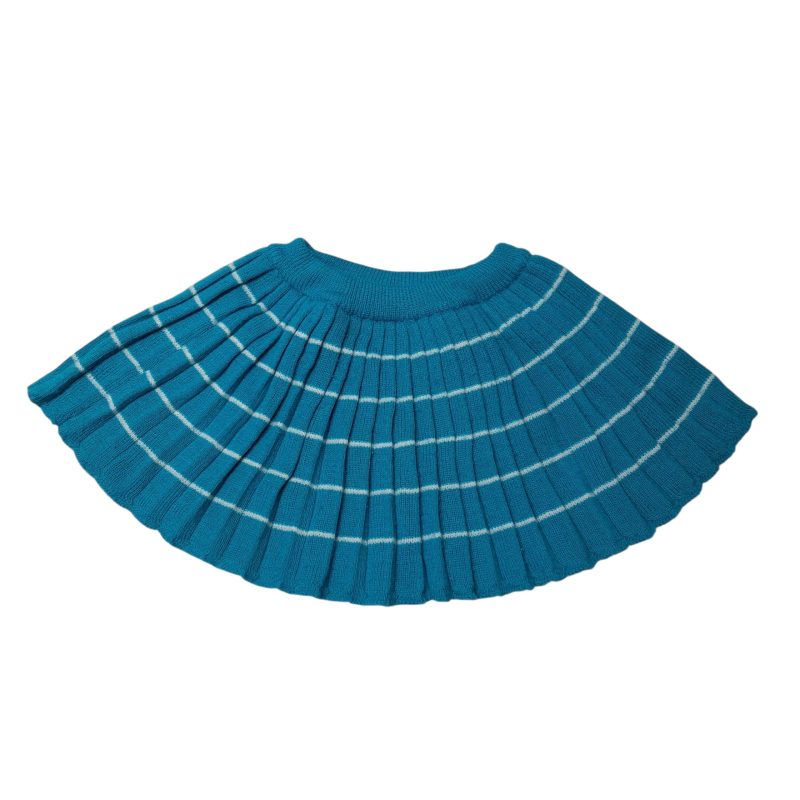 POLLERA LANA TABLITAS TURQUESA BCA T1AP