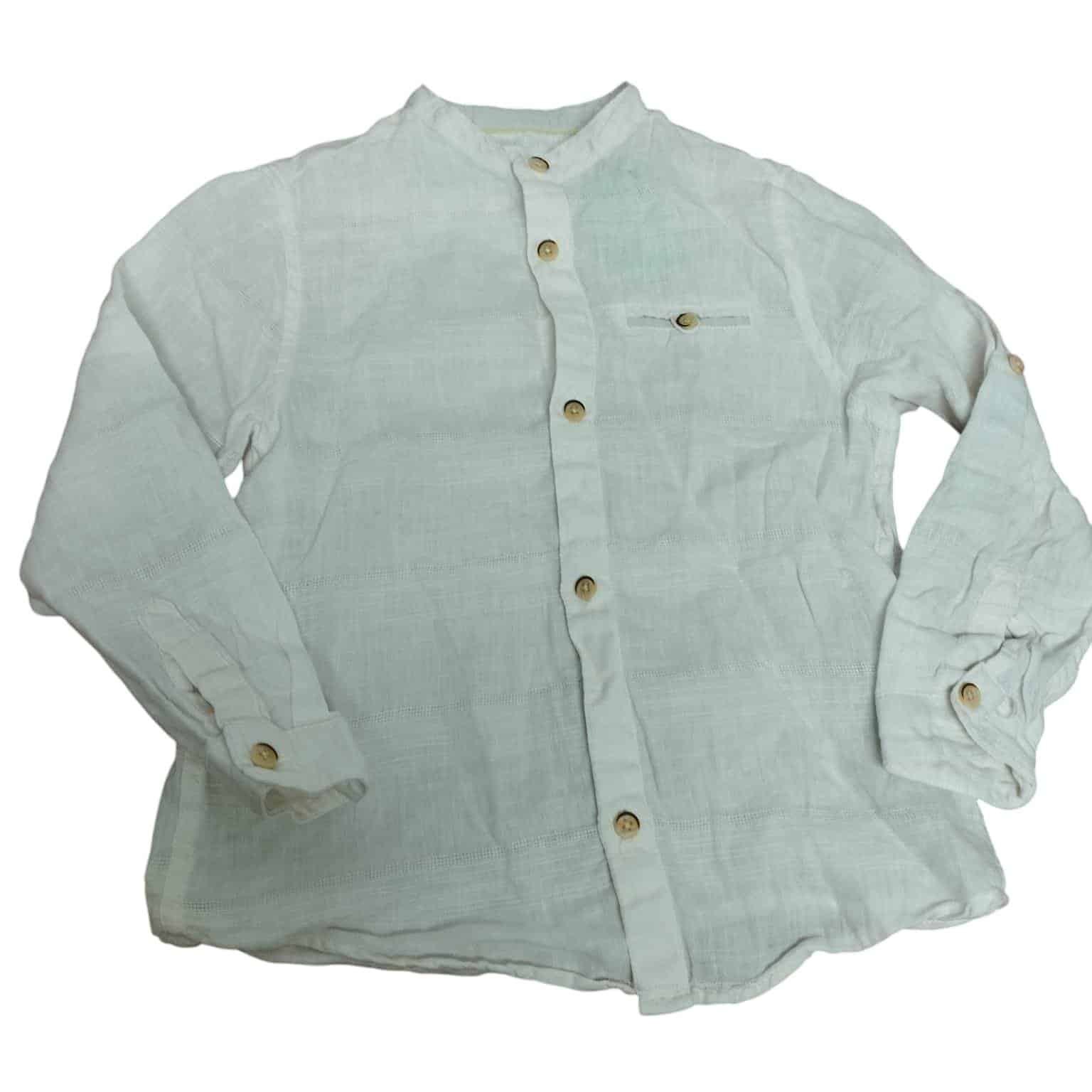 CAMISA CREMITA TIPO LINO ZARA T 4-5