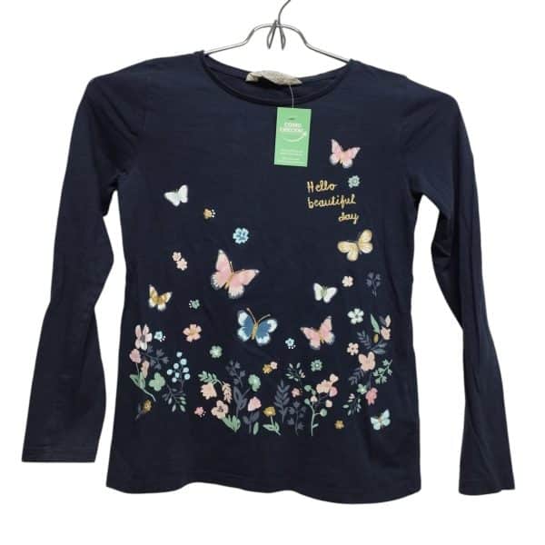 REMERA ALG AZUL MARIPOSAS H&M T 6-8