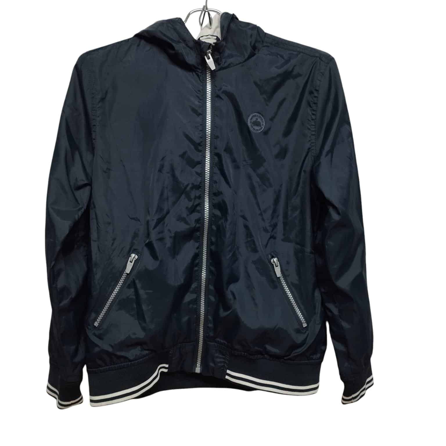 CAMPERA NYLON AZUL CAPUCHA FORRO GRIS FUZARKA T11/12