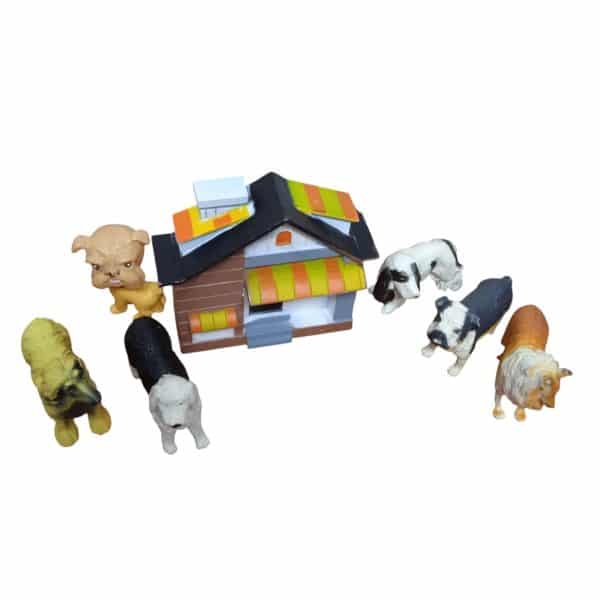 ESTABLO CASITA CON 6 ANIMALES