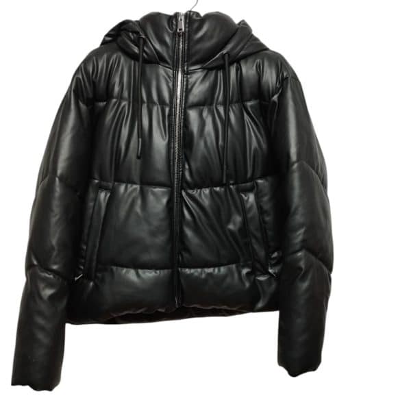 CAMPERA CUERINA NEGRA C CAPUCHA ZARA T M MCH BCA