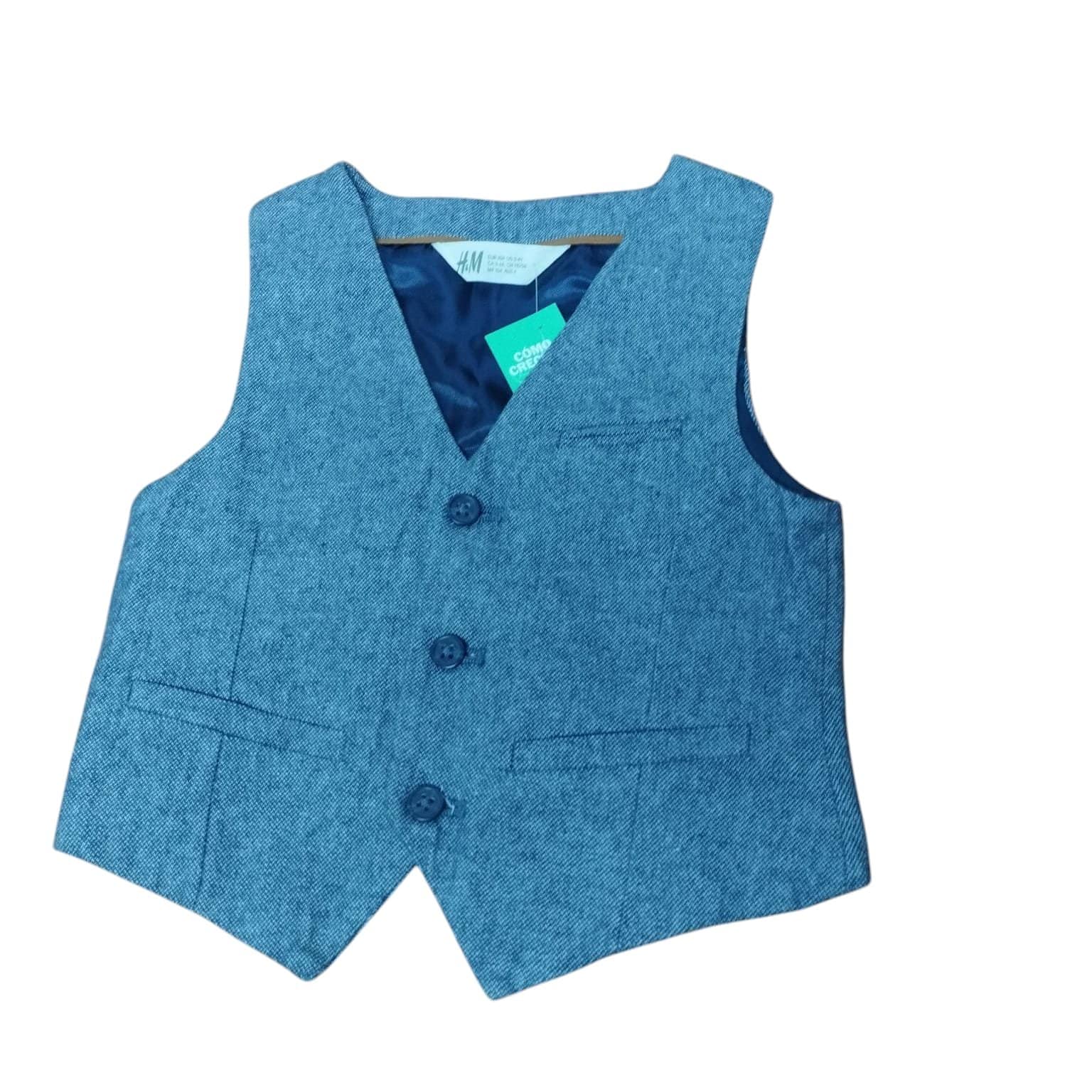 CHALECO AZUL JASPEADO H&M T 3-4