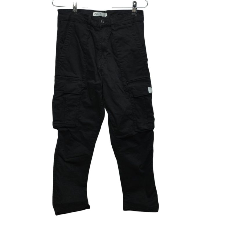 PANTALON GABARDINA NEGRO CARGO ZARA T38