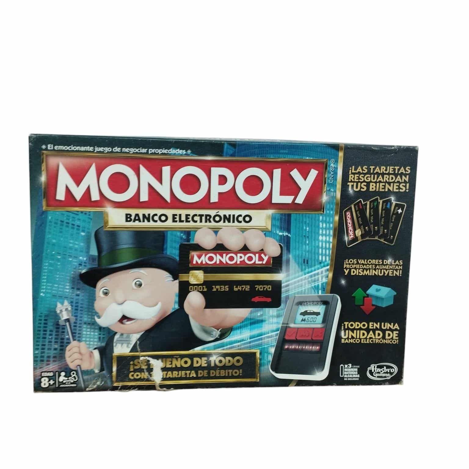 JUEGO DE CAJA MONOPOLY ELECTRONICO DETALLE CAJA