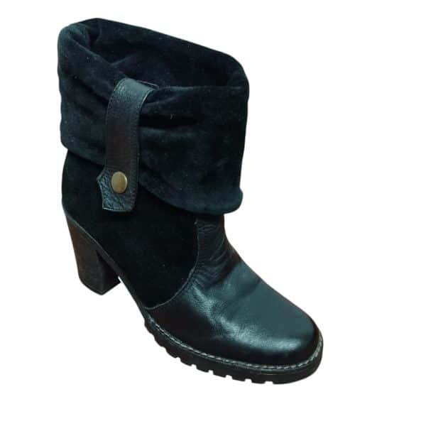 BOTAS TACO NEGRO CON GAMUZA T35