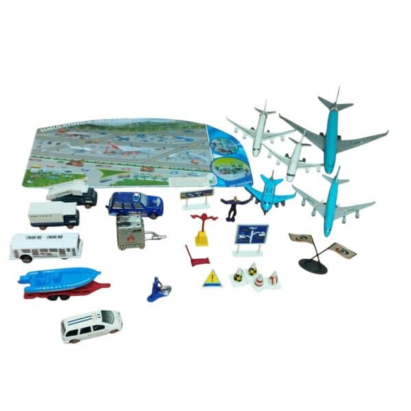 AEROPUERTO CON AVIONES CAMIOM AMBULANCIA PATRULLERO OMNIBUS
