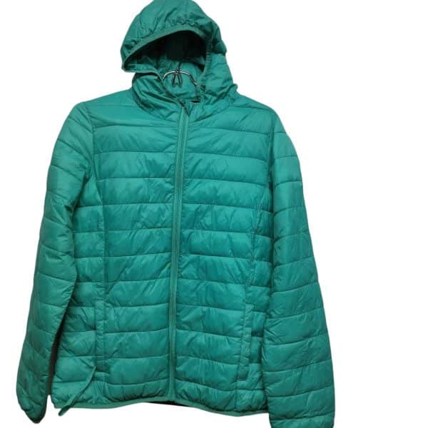CAMPERA INFLADA TURQUESA BASICOS T M CON BOLSA
