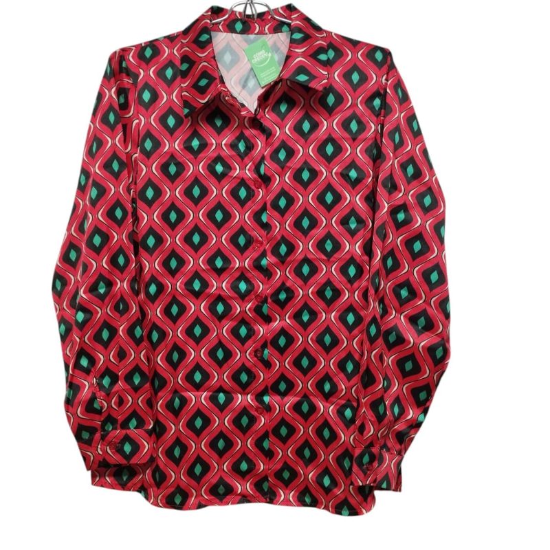 CAMISA SATINADA ROJO NEGRO VERDE KETZIA TL AP