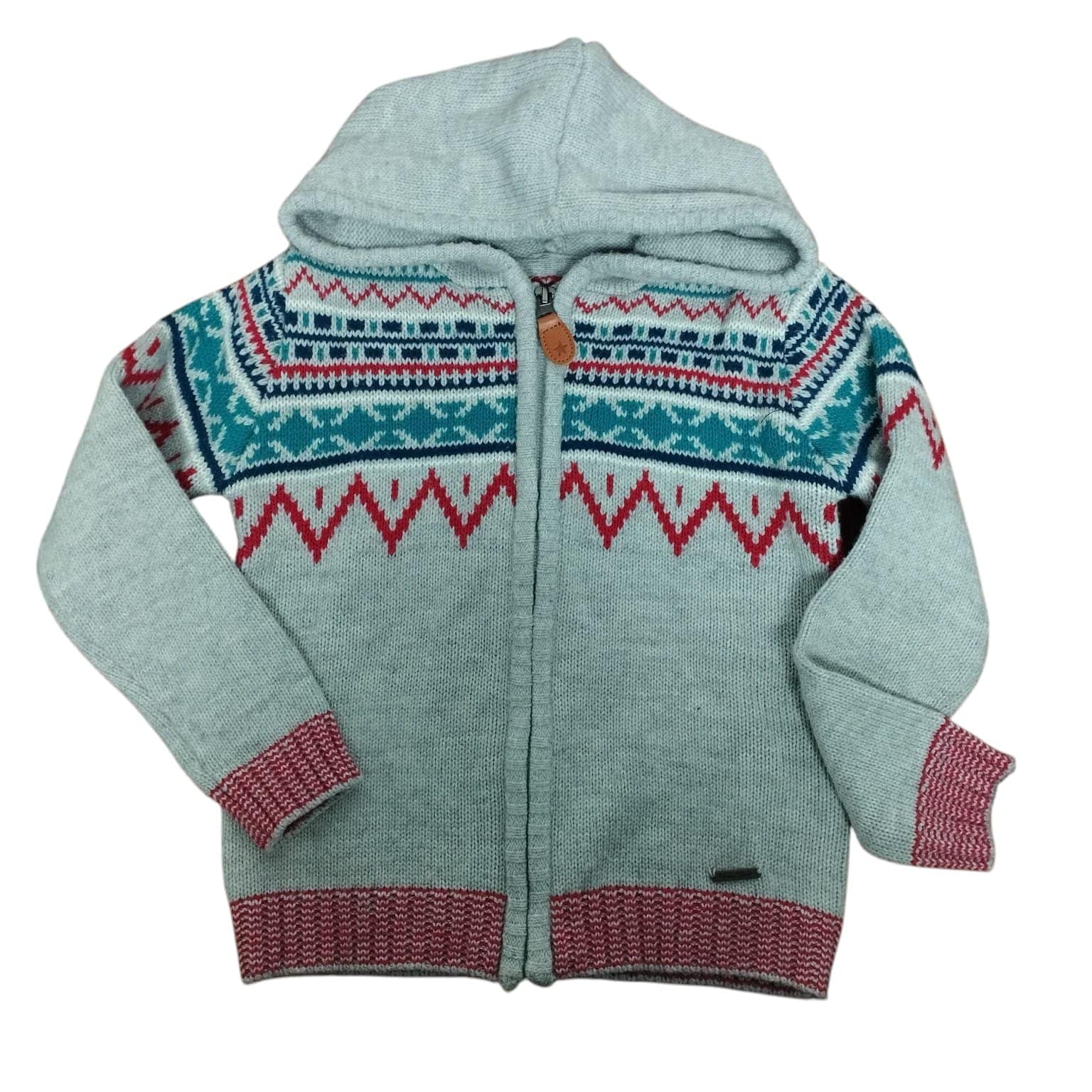 CAMPERA LANA GRIS AZUL ROJO BCO CAPUCHA THOMAS TRENT T 4