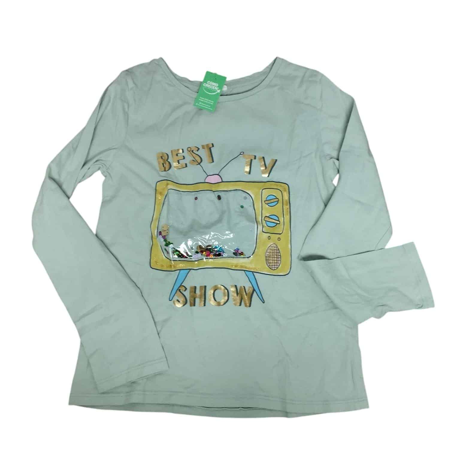 REMERA ALG VERDE AGUA TELEVISION LENTEJUELAS ZARA T 11-12