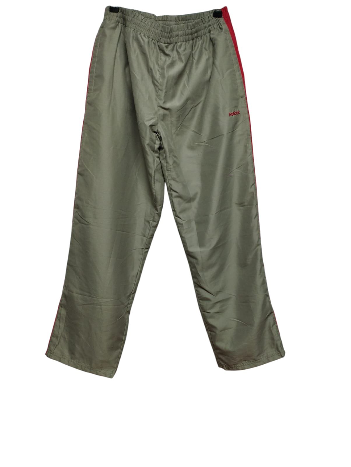 PANTALON TELA GRIS FRANJA CORAL REEBOK T L NUEVO