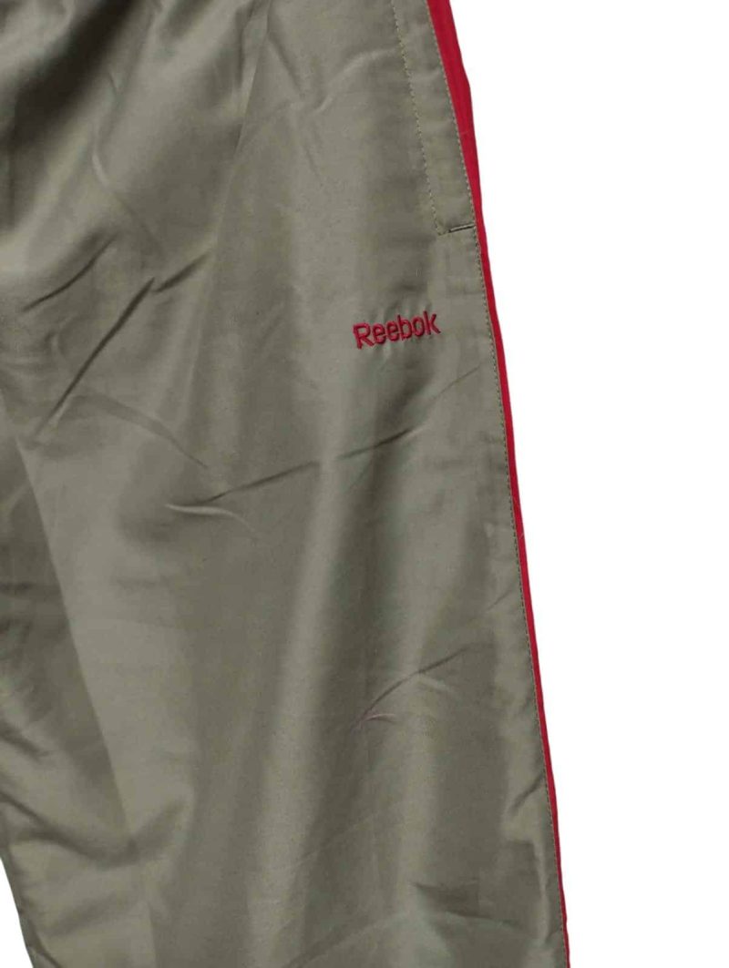 PANTALON TELA GRIS FRANJA CORAL REEBOK T L NUEVO - Imagen 2