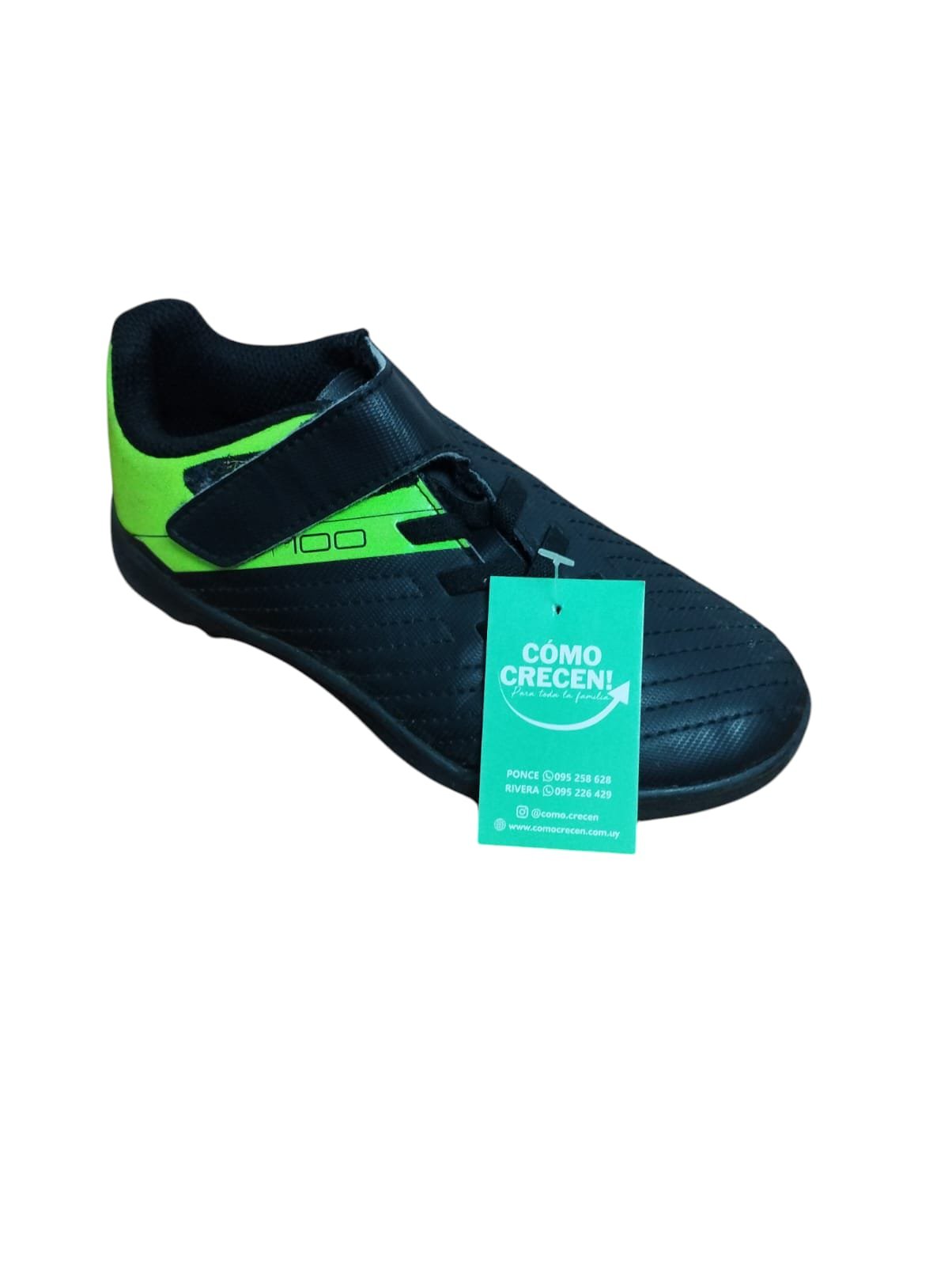CHAMPIONES FUTBOLSIN TAPONES NEGRO VERDE KIPSTA DECATHLON T 28