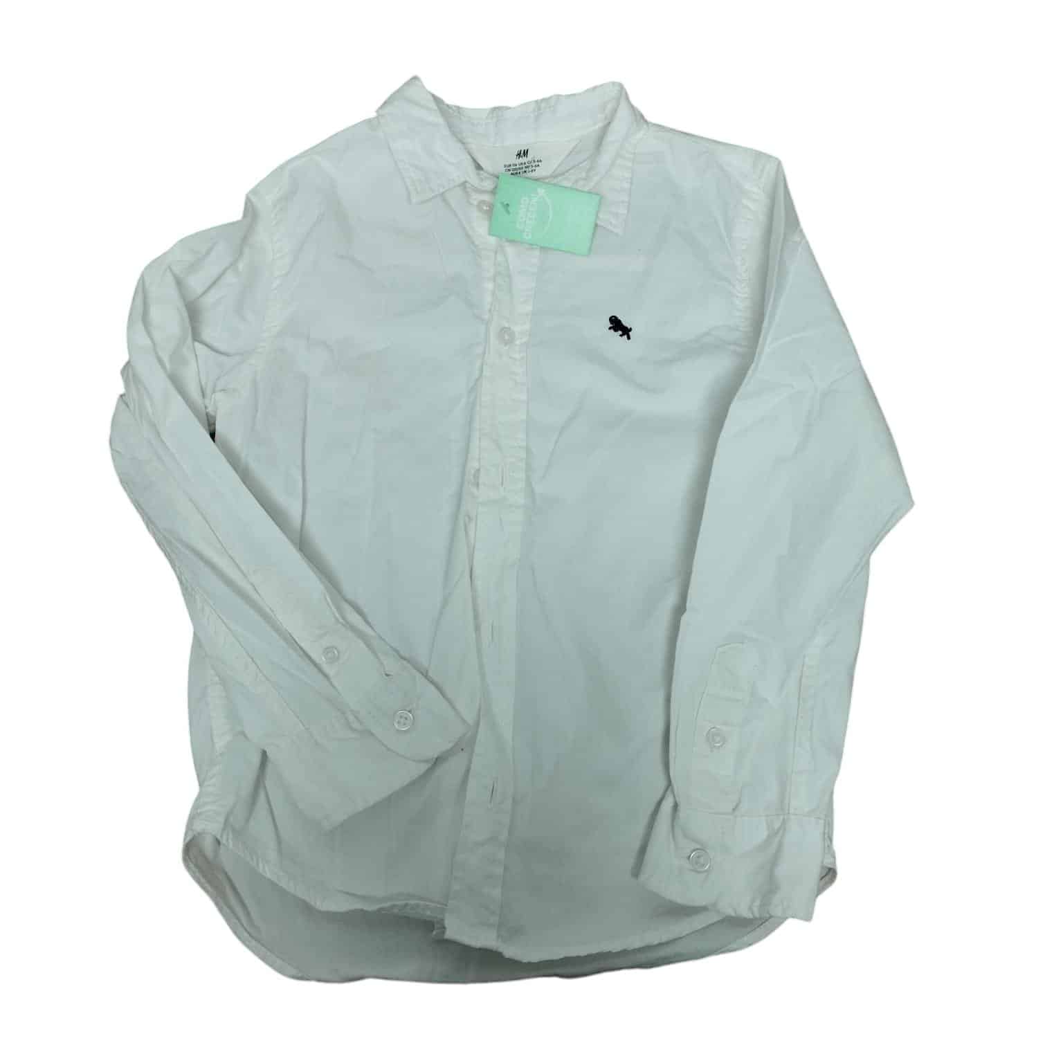 CAMISA BLANCA UNICORNIO BORDADO AZUL H&M T 5-6