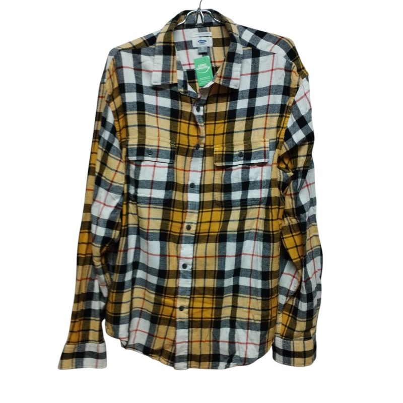 CAMISA FRANELA CUADROS AMARILLO BCO AZUL ROJO OLD NAVY T XL FR GT