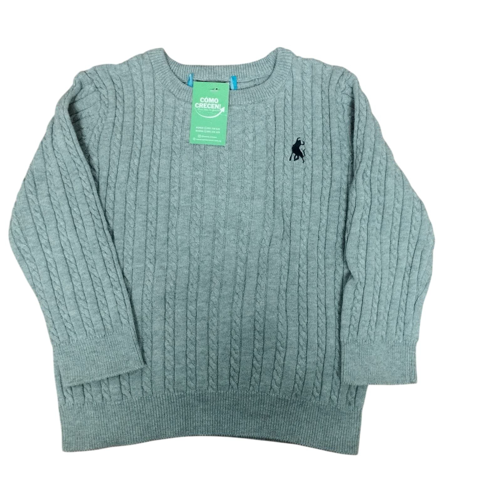 BUZO HILO GRIS OCHOS LOGO BORDADO AZUL PRIMARK T 2