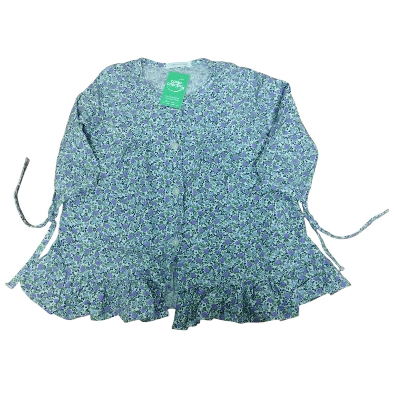 CAMISA VIYELA BCO FLORCITAS LILA VOLADO PAPPOLINO T 1