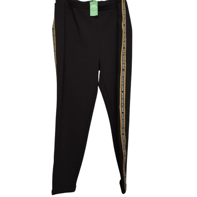 PANTALON NEGRO FRANJA AMARILLA MAKE THE DAYS PARISIEN TL