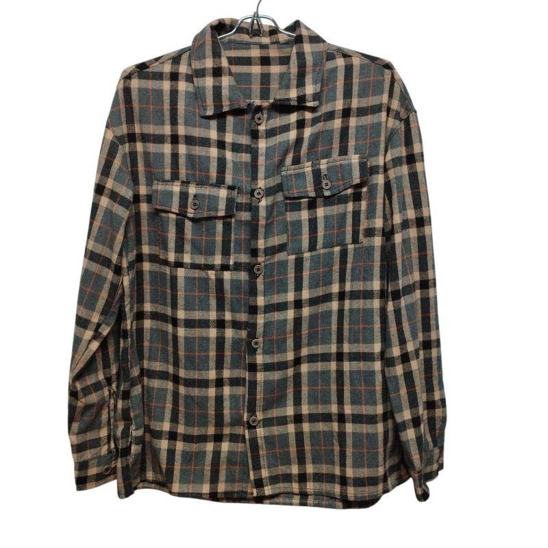 CAMISA FRANELA CUADROS BEOGE NEGRO GRIS NARANJA URBAN BLUES T M AP