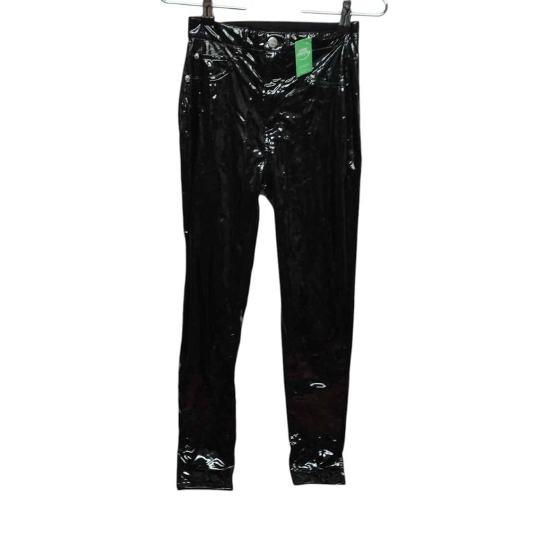 PANTALON NEGRO TELA TIPO BOLSA PULL BEAR T24 AP 16