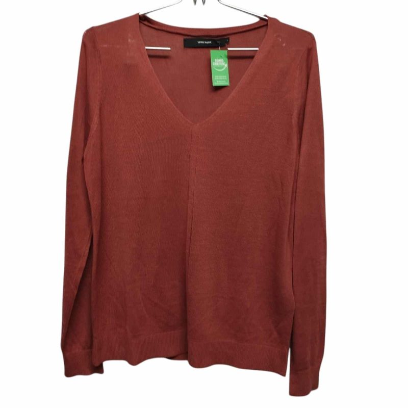 BUZO HILO ROSA VIEJO ESC EN V CALADO VERO MODA T L