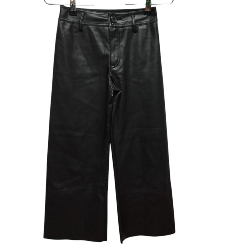 PANTALON CUERINA NEGRO ZARA T 9