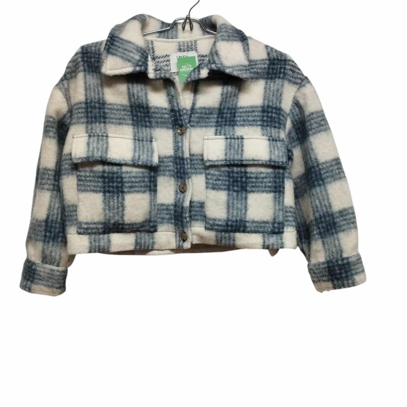 SOBRECAMISA TIPO PAÑO CUADRILLE BLANCO AZUL ZARA T9/10