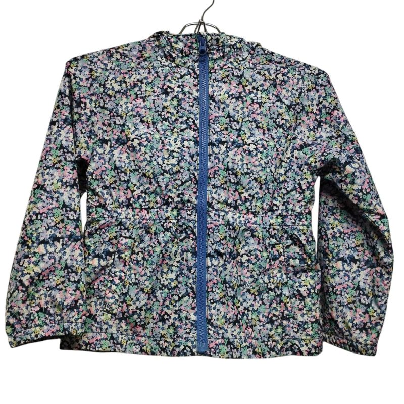 CAMPERA NYLON AZUL FLORCITAS CAP FORRO ALG GAP T 6-8