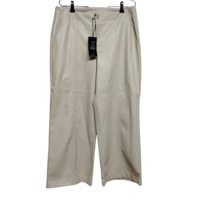 PANTALON ANCHO CUERINA CREMITA INDIAN T44 NUEVO