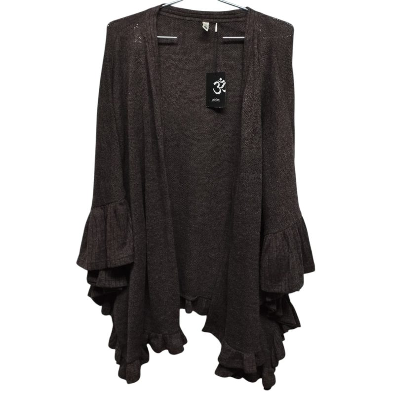 SACO MARRON VOLADITO INDIAN T L/XL NUEVO