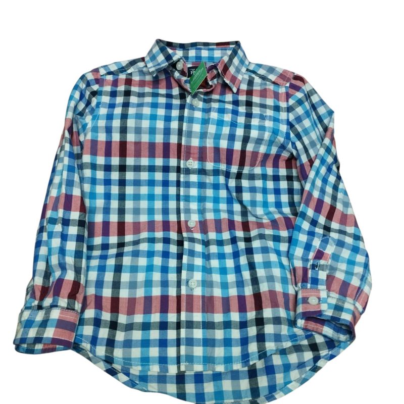CAMISA CUADROS ROJO BCO AZUL GRIS PLACE T 5