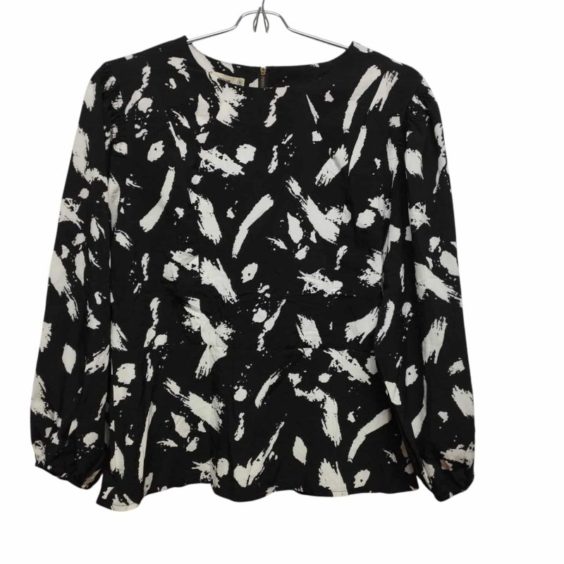BLUSA TELA NEGRA BCO CIERRE ESPALDA FRUNCE CENARIUM T M