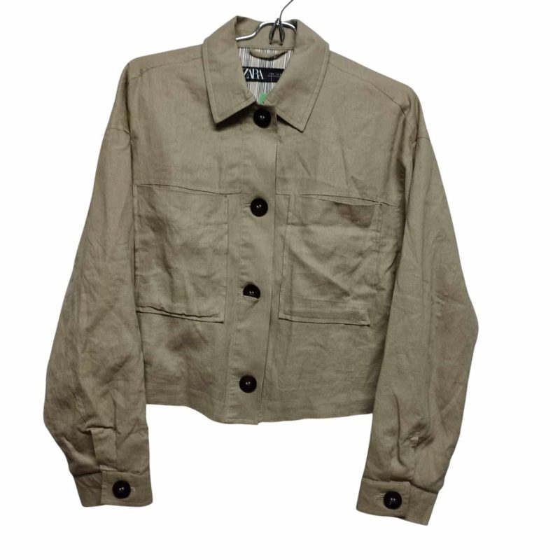 SOBRECAMISA LINO BEIGE ZARA TM CORTA
