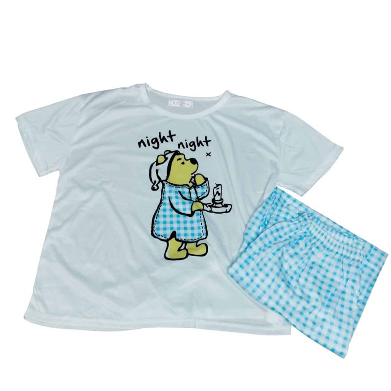 PIJAMA PANTALON BUZO BCO CELESTE WINIIE POOH T S