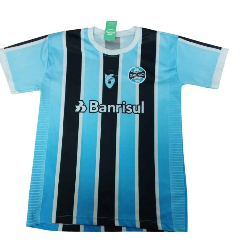 CAMISETA FUTBOL CELESTE BCO NEGRO GREMIO BRASIL T 12
